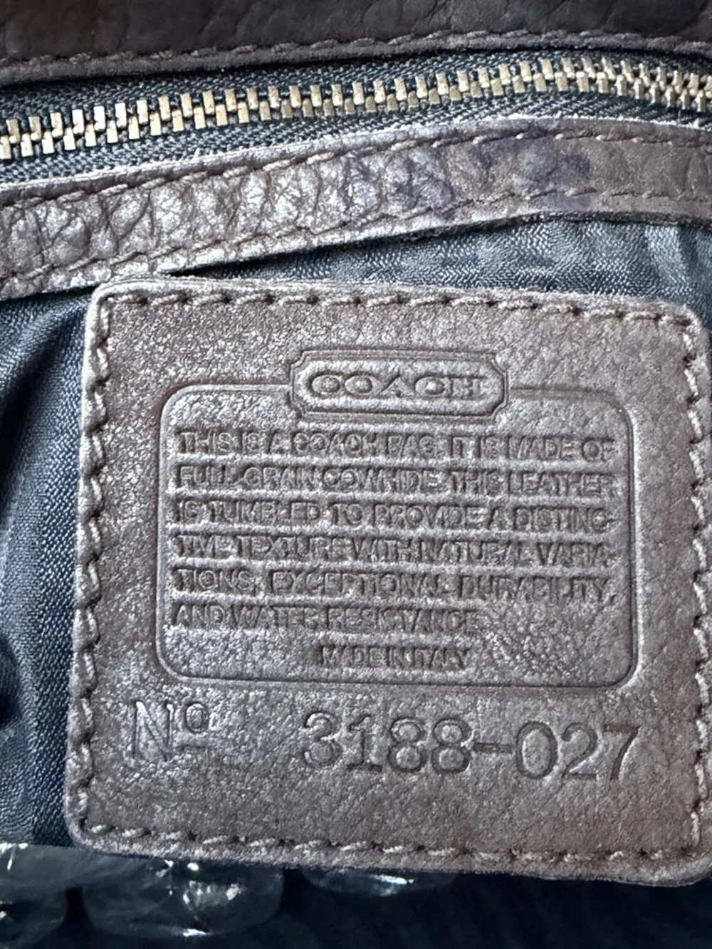 Vintage Coach Made in Italy Tumbled Leather & Suede Flap Bag